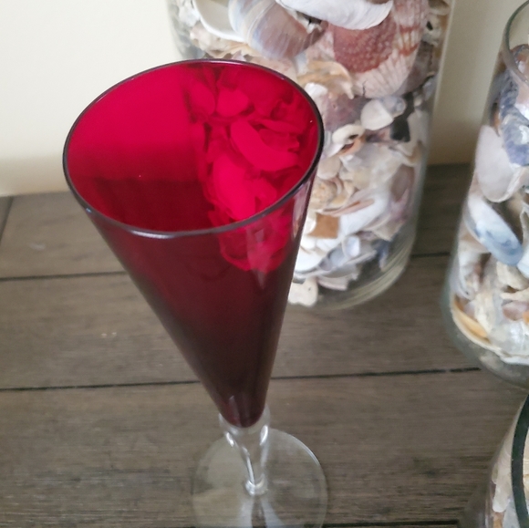 * EUC Pottery Barn Red Tulip Champagne 6 - Picture 3 of 7